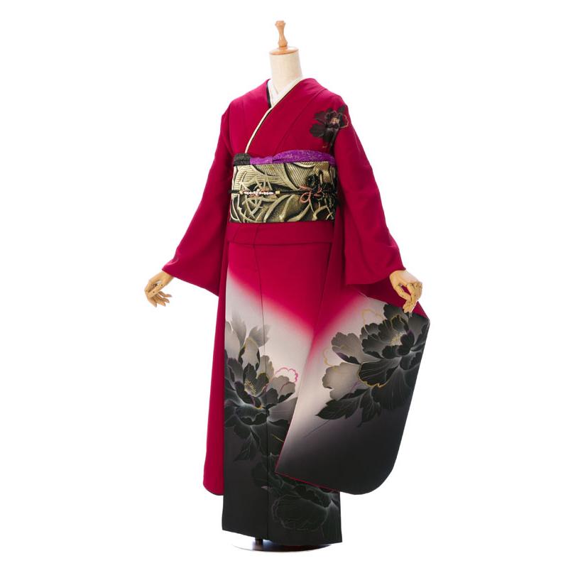 2〜12月】正絹振袖|着物レンタル|158〜168cm|振袖フルセット(赤系