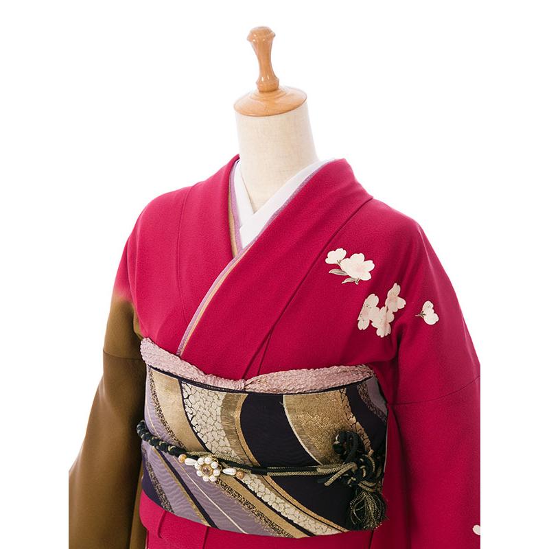 2〜12月】正絹振袖|着物レンタル|158〜168cm|振袖フルセット(赤系)|裄
