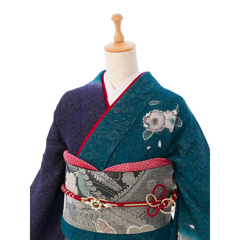 2〜12月】正絹振袖|着物レンタル|155〜165cm|振袖フルセット(ブルー系