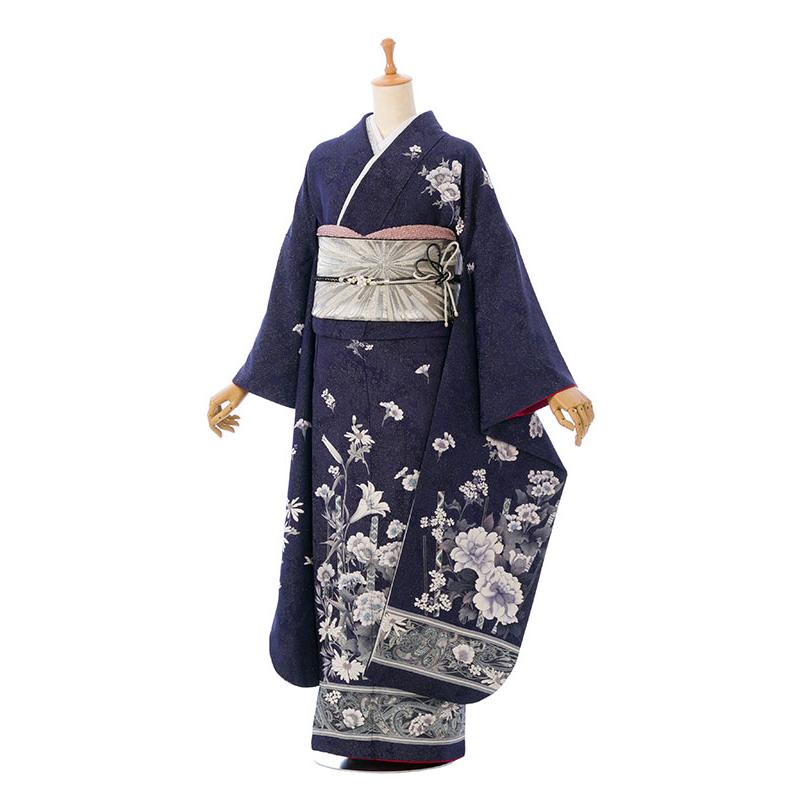 2〜12月】正絹振袖|着物レンタル|153〜165cm|振袖フルセット(ブルー系