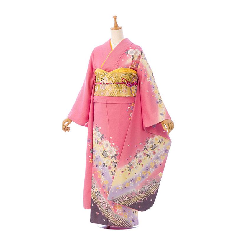 2〜12月】正絹振袖|着物レンタル|155〜168cm|振袖フルセット(ピンク系 
