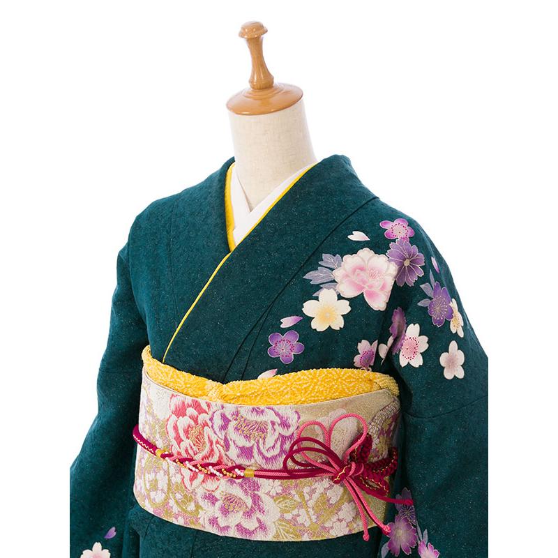 2〜12月】正絹振袖|着物レンタル|158〜170cm|振袖フルセット(グリーン