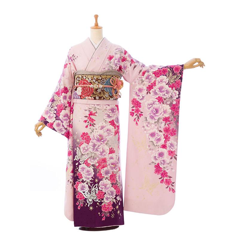 ≪即着用可能≫ 振袖 正絹 フルセット 160cm~170cmの方用【1045】 2〜12月】正絹振袖|着物レンタル|160〜170cm|振袖フルセット(ピンク系