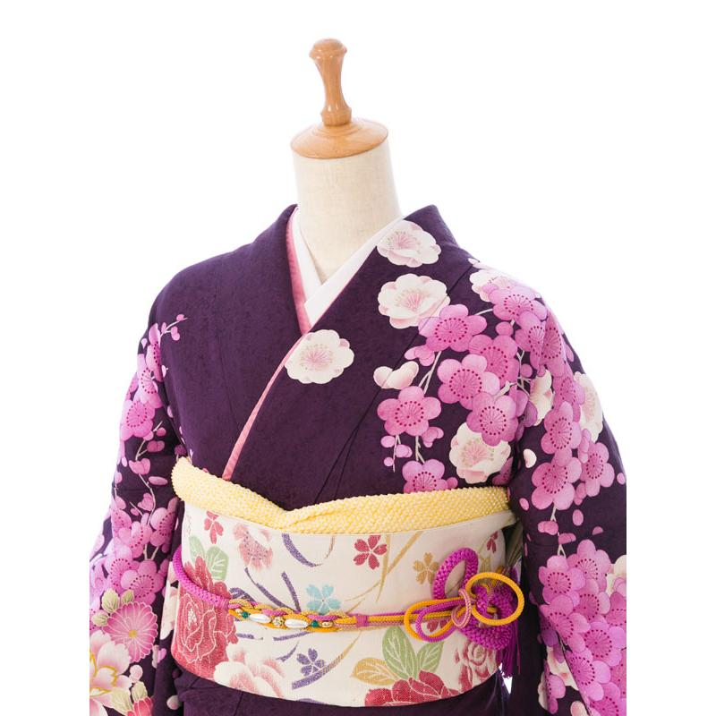 2〜12月】正絹振袖|着物レンタル|160〜170cm|振袖フルセット(紫系 