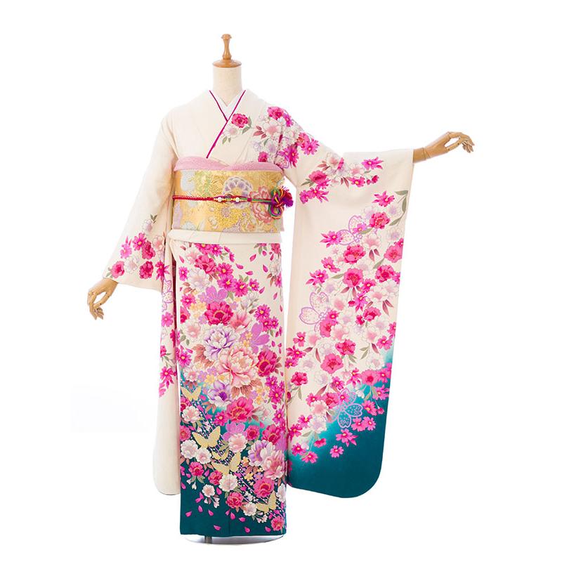 2〜12月】正絹振袖|着物レンタル|153〜165cm|振袖フルセット(白系