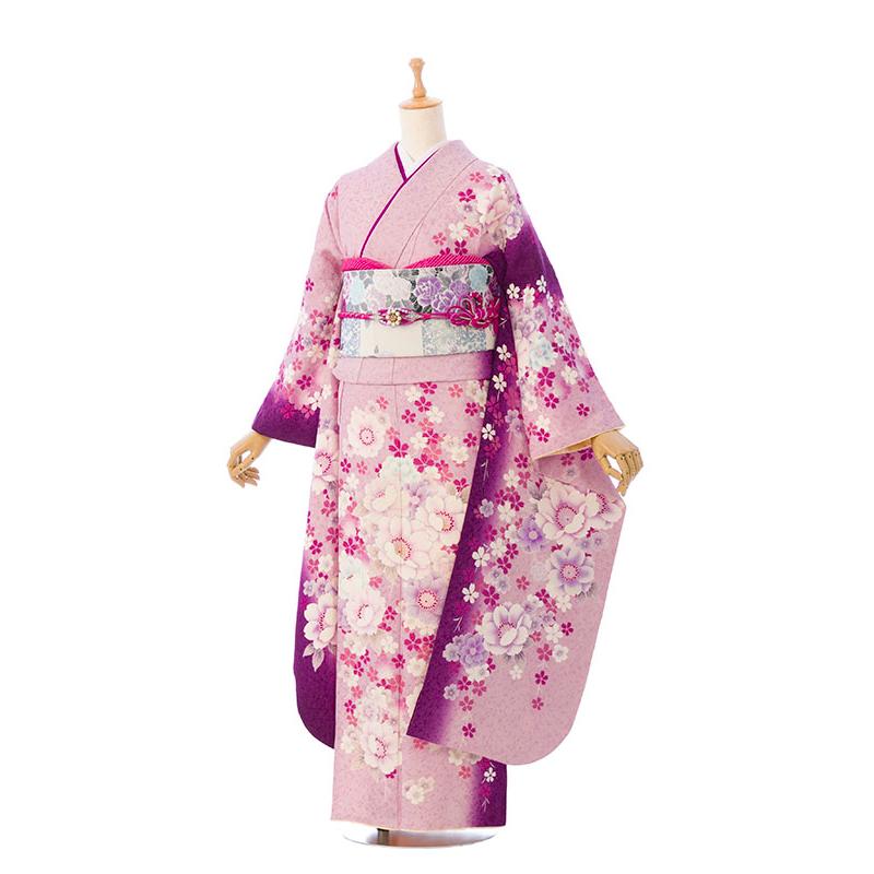 【145~153センチぐらいの方が適応サイズ】振袖フルセット 2〜12月】正絹振袖|着物レンタル|153〜163cm|振袖フルセット(紫系
