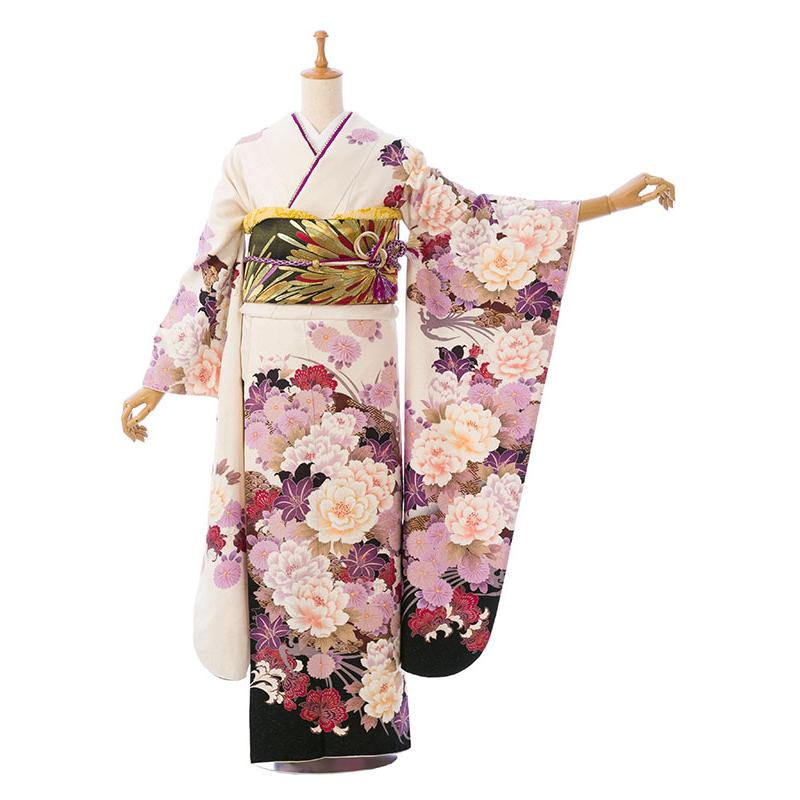 2〜12月】正絹振袖|着物レンタル|155〜166cm|振袖フルセット(白系