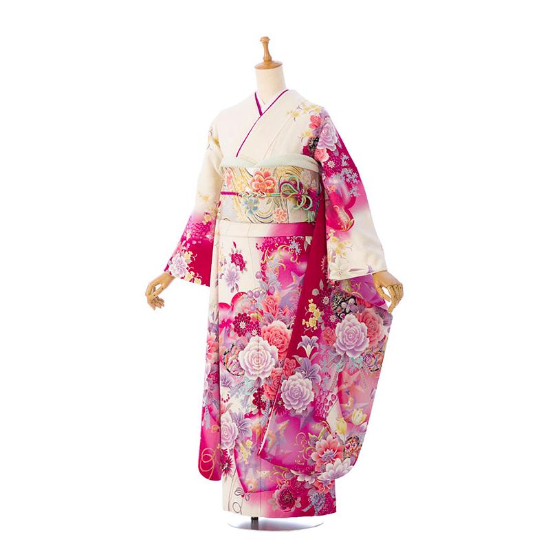 2〜12月】正絹振袖|着物レンタル|155〜165cm|振袖フルセット(白系