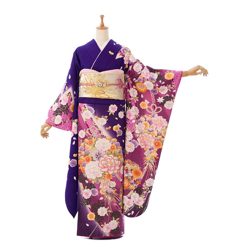 2〜12月】正絹振袖|着物レンタル|153〜165cm|振袖フルセット(ブルー系