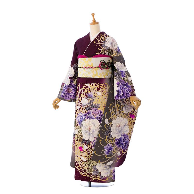 2〜12月】正絹振袖|着物レンタル|裄長|158〜168cm|振袖フルセット(紫系