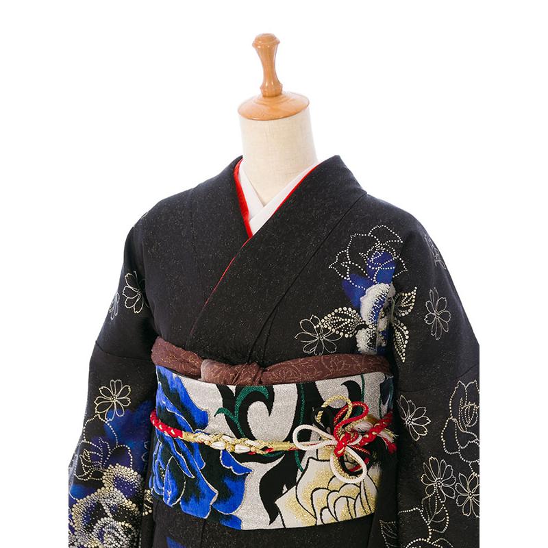 レンタル】正絹振袖|着物レンタル|155〜168cm|振袖フルセット(黒系