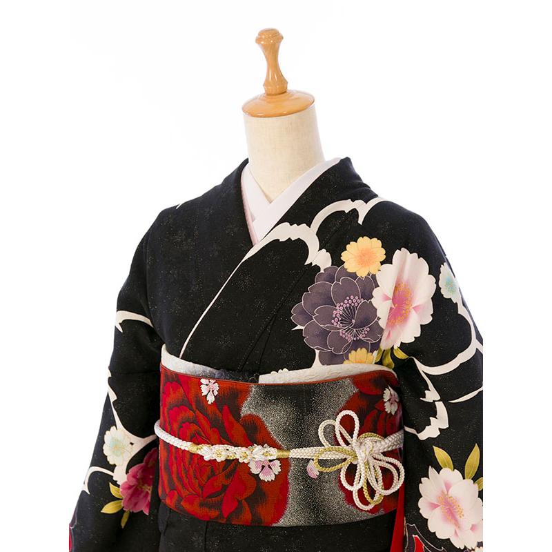 2〜12月】正絹振袖|着物レンタル|163〜173cm|振袖フルセット(黒系