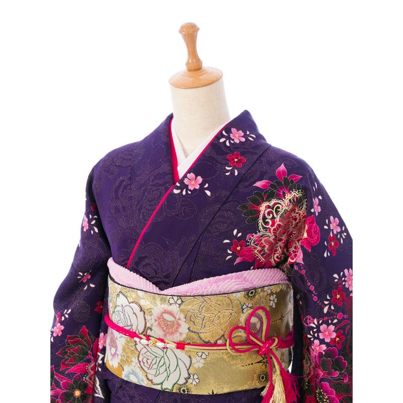2〜12月】正絹振袖|着物レンタル|155〜168cm|振袖フルセット(紫系