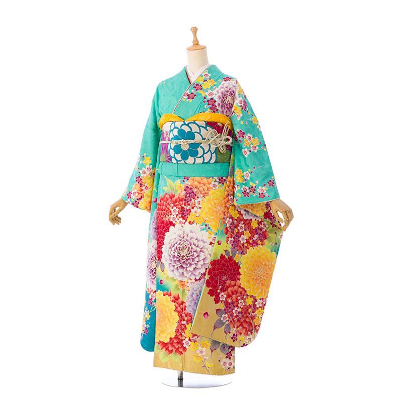 2〜12月】正絹振袖|着物レンタル|153〜165cm|振袖フルセット(青系