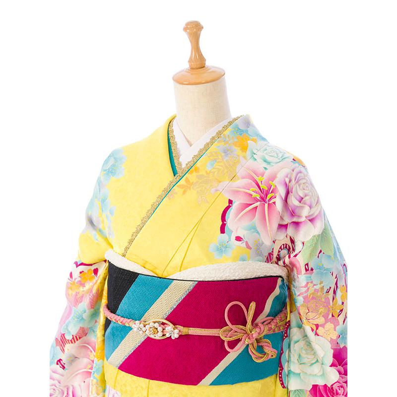 2〜12月】正絹振袖|着物レンタル|153〜165cm|振袖フルセット(黄系