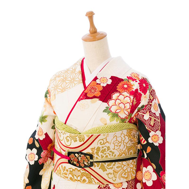 2〜12月】正絹振袖|着物レンタル|145〜155cm|振袖フルセット(白系