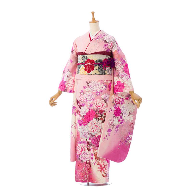 2〜12月】正絹振袖|着物レンタル|143〜155cm|振袖フルセット(ピンク系 