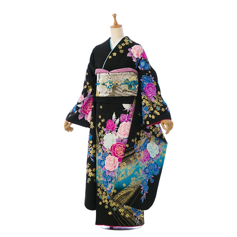 正絹 振袖 フルセット 黒 無地 Mサイズ 成人式 結婚式 楽天市場】【8/4 【