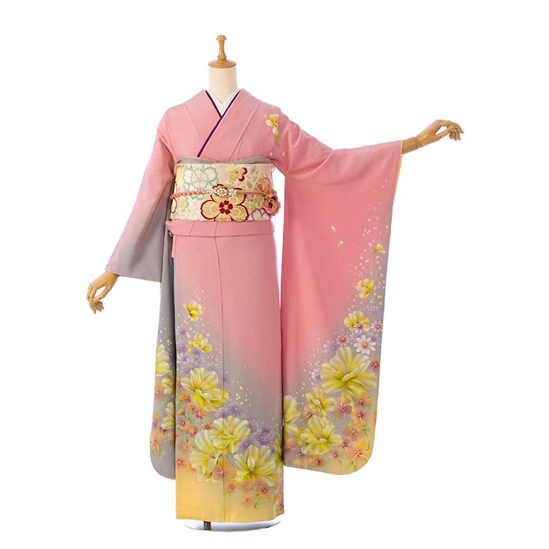 2〜12月】正絹振袖|着物レンタル|153〜165cm|振袖フルセット(ピンク系 