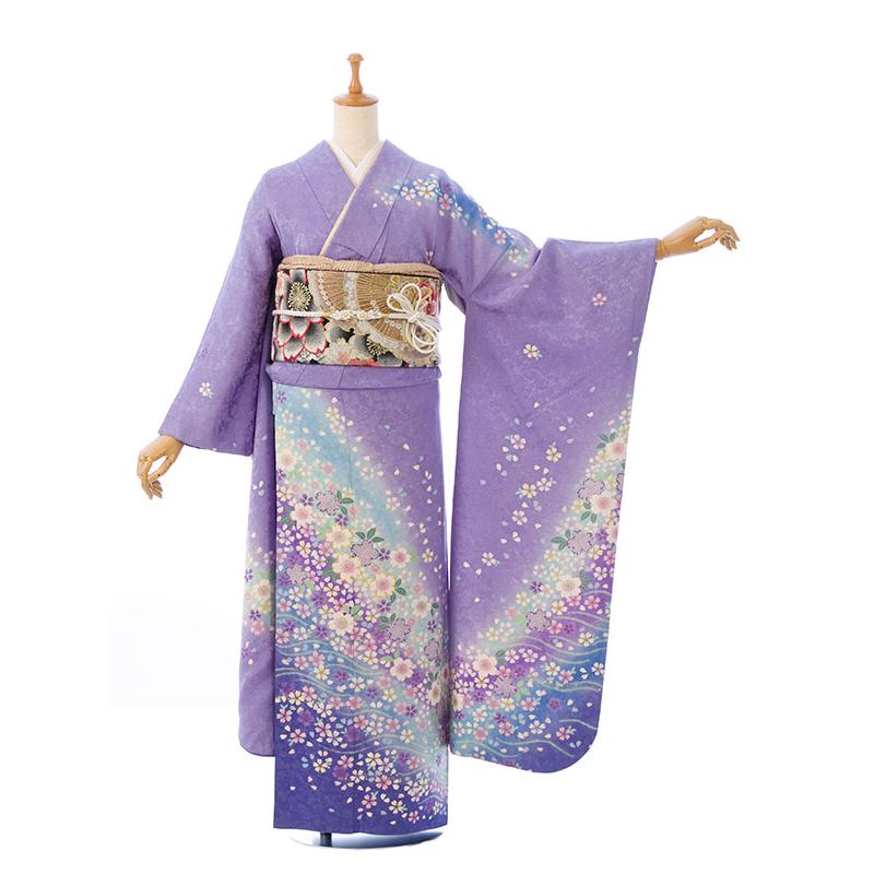2〜12月】正絹振袖|着物レンタル|155〜168cm|振袖フルセット(紫系