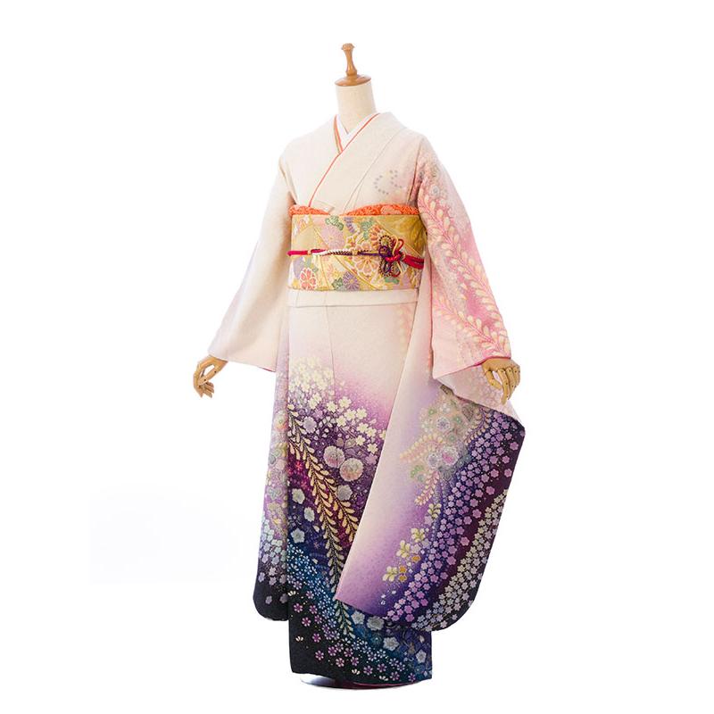 2〜12月】正絹振袖|着物レンタル|裄長|158〜168cm|振袖フルセット(白系