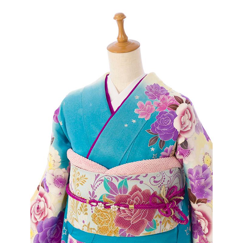 2〜12月】正絹振袖|着物レンタル|158〜170cm|振袖フルセット(青系