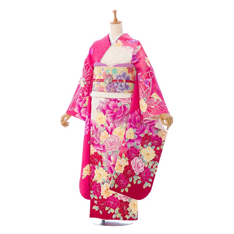 2〜12月】正絹振袖|着物レンタル|160〜170cm|振袖フルセット(ピンク系