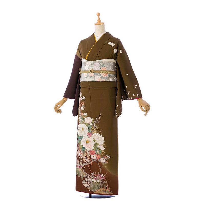 レンタル着物|訪問着|150〜160cm|訪問着フルセット(緑系)|訪問着・付