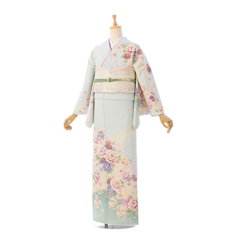 レンタル着物|訪問着|JAPAN STYLE|155〜163cm|訪問着フルセット(ブルー