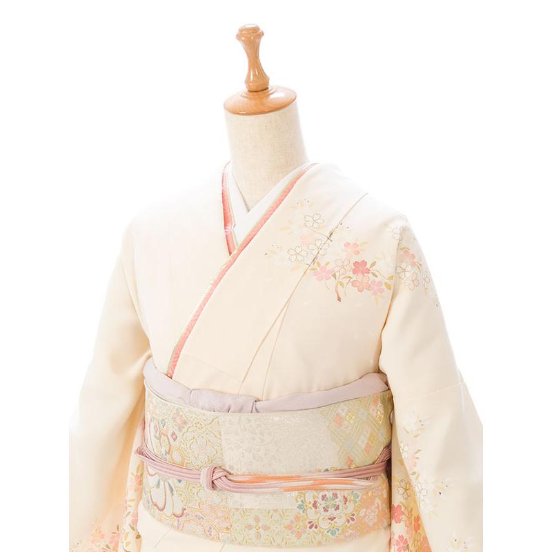 訪問着レンタル 正絹 優しい白地の上品な訪問着 結婚式 付下げ 卒業式