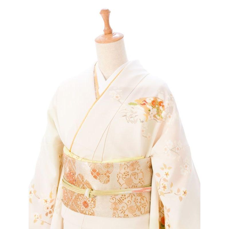2L783 正絹|訪問着フルセット(イエロー・オレンジ系)(白系）|訪問着