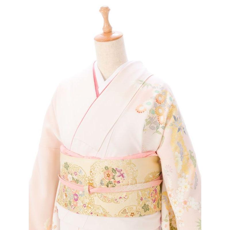 2L784 正絹|四季草花柄の訪問着フルセット(ピンク系)|訪問着・付下げ