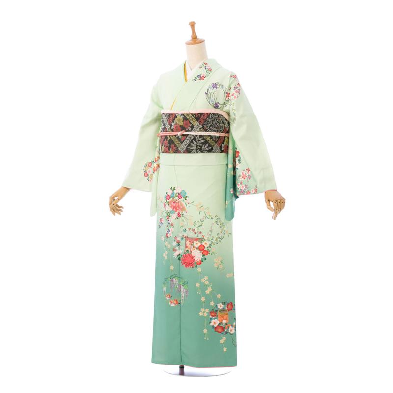 レンタル着物|訪問着|153〜165cm|訪問着フルセット(グリーン系)|訪問着
