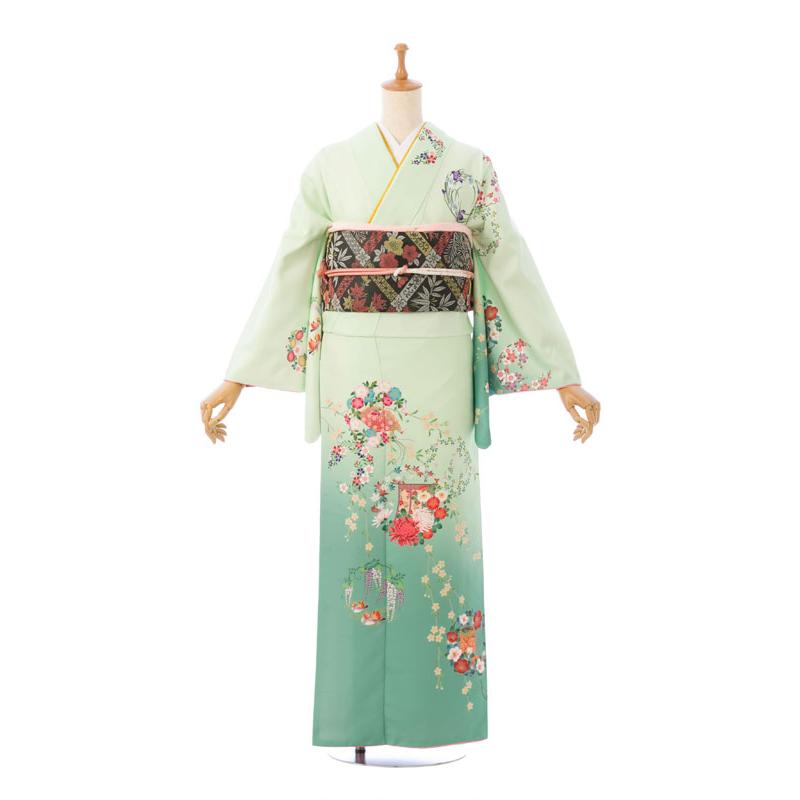 レンタル着物|訪問着|153〜165cm|訪問着フルセット(グリーン系)|訪問着