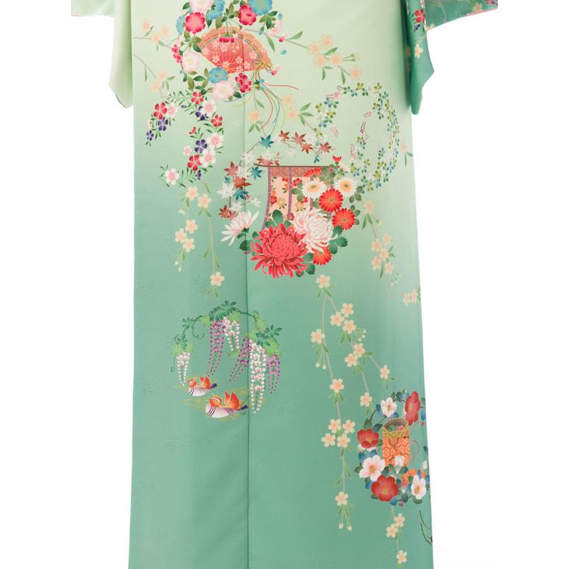 レンタル着物|訪問着|153〜165cm|訪問着フルセット(グリーン系)|訪問着