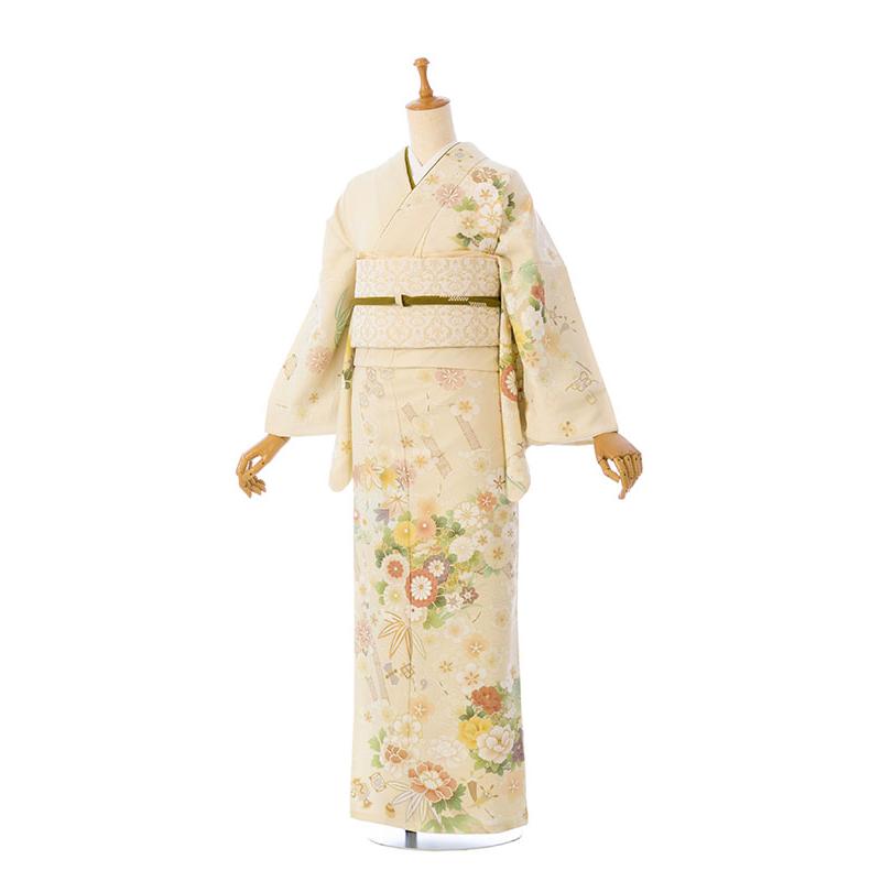 レンタル着物|訪問着|153〜165cm|訪問着フルセット(ベージュ系)|訪問着