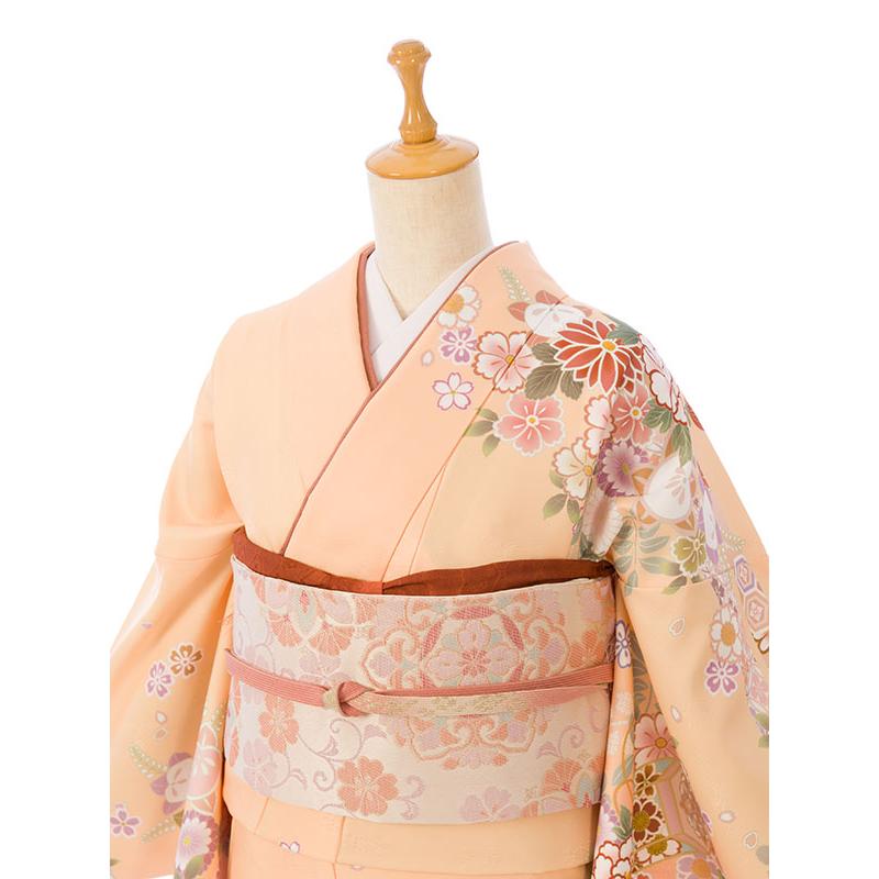 レンタル着物|訪問着|153〜165cm|訪問着フルセット(オレンジ系)|訪問着
