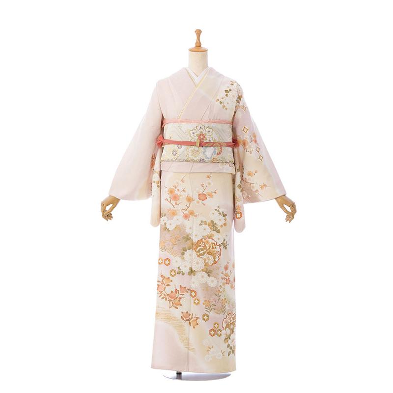 レンタル着物|訪問着|153〜165cm|訪問着フルセット(ピンク系)|訪問着