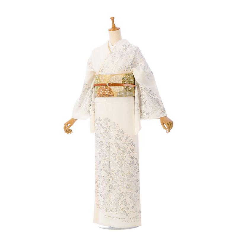 レンタル着物|訪問着|桂由美|正絹|153〜165cm|訪問着フルセット(白系