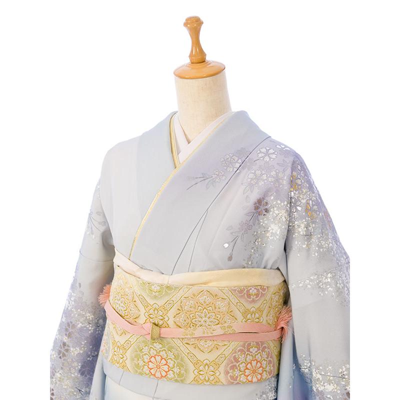レンタル着物|訪問着|桂由美|正絹|153〜165cm|訪問着フルセット(水色系