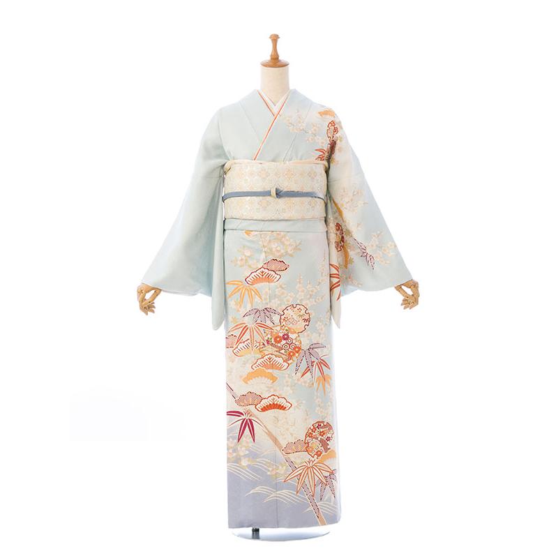 FN12159c 着物 正絹 訪問着 158〜168cm レンタル着物|訪問着|15〜21号|2L|3L|ワイド|158〜168cm|訪問着フル