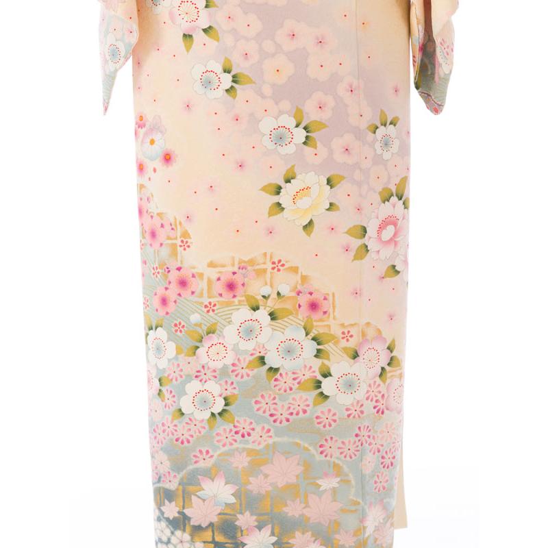 訪問着　フルセット　景色の移ろい　158　桜　付け下げ　訪1 レンタル】正絹|レンタル着物|155cm〜168cm|おしゃれ着物|桜柄の訪問着