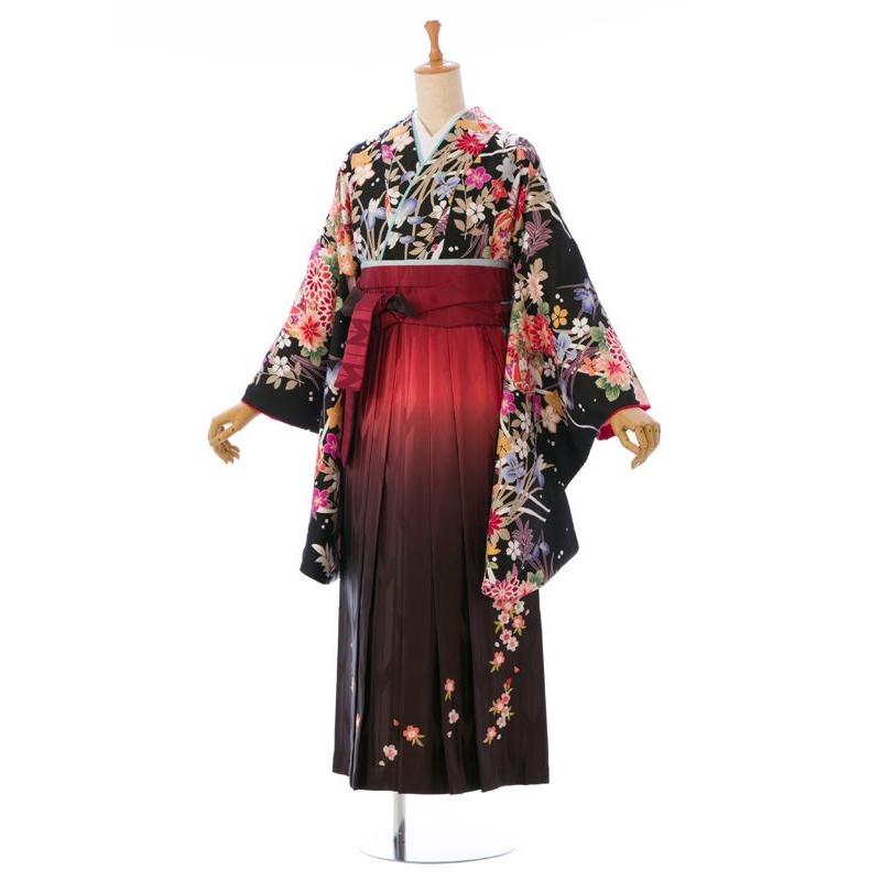 卒業式 袴セットレンタル(黒系) 153〜158cm|卒業袴(普通サイズ) E