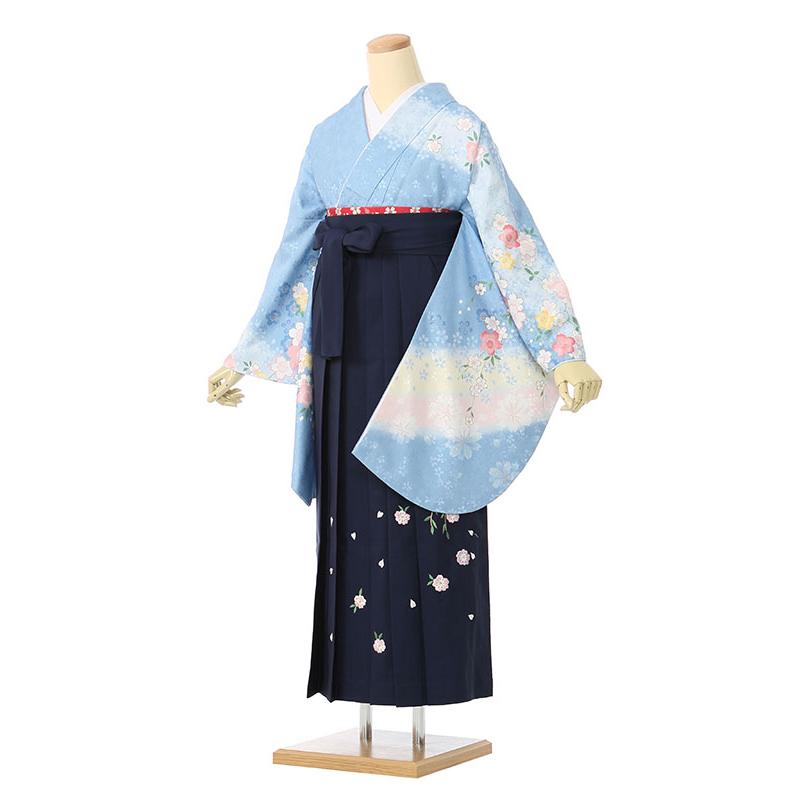 卒業袴 レンタル 153cm〜158cm 卒業式 袴 水色 桜 京都 普通サイズ