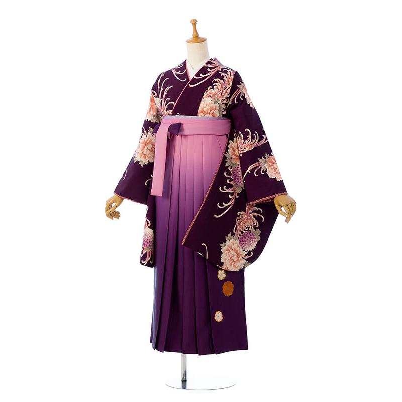 レンタル着物|卒業袴|153〜158cm|卒業式袴セットレンタル(紫系)|卒業袴