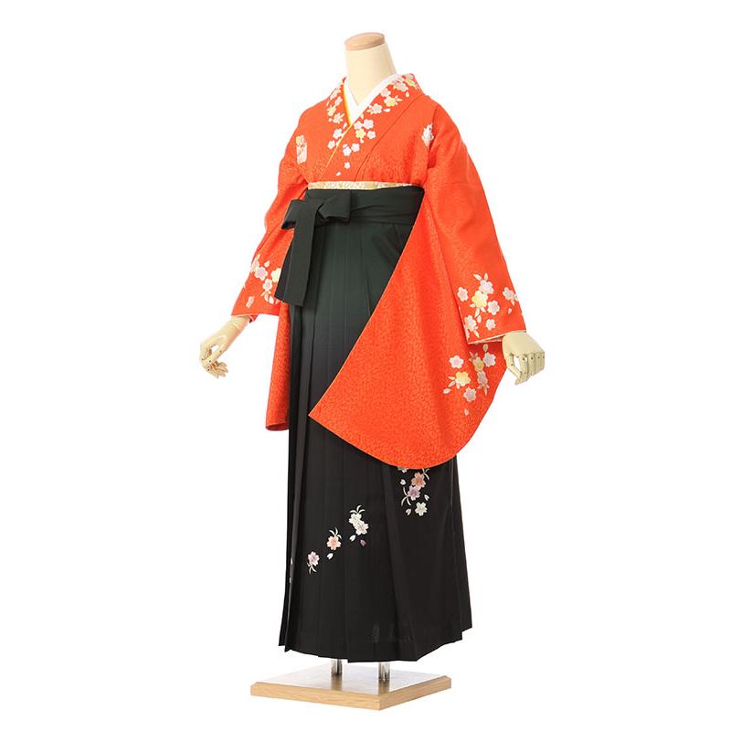 卒業袴 レンタル 158〜163cm 卒業式 袴一式レンタル オレンジ地 普通 