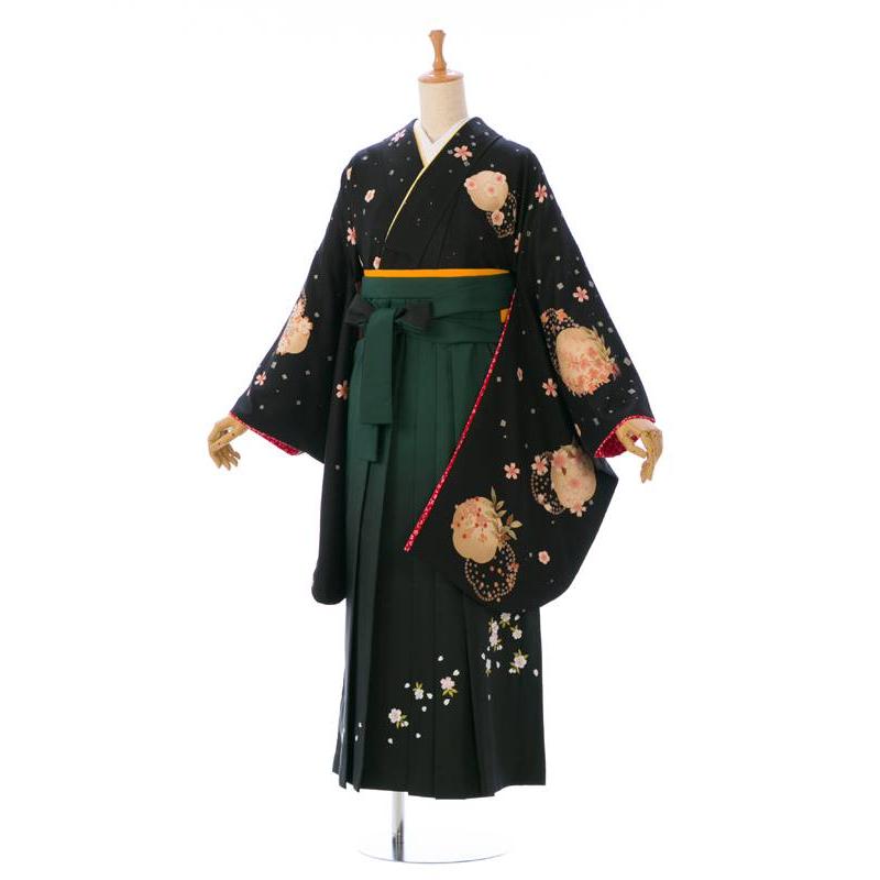 卒業袴 レンタル 162〜165cm 卒業式袴セットレンタル 先生用 黒地 普通 
