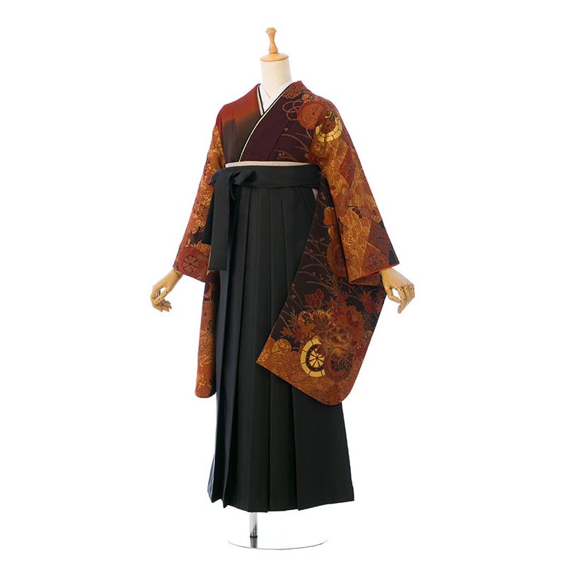 レンタル着物|卒業袴|153〜158cm|卒業式袴セットレンタル(茶系)|卒業袴 