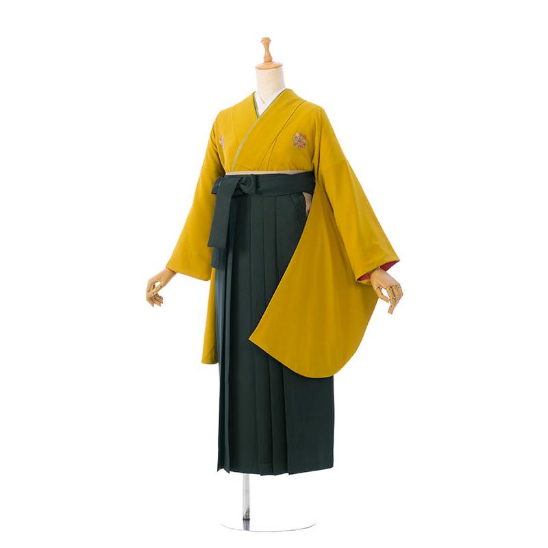 レンタル着物|卒業袴|148〜153cm|卒業式袴セットレンタル(からし系