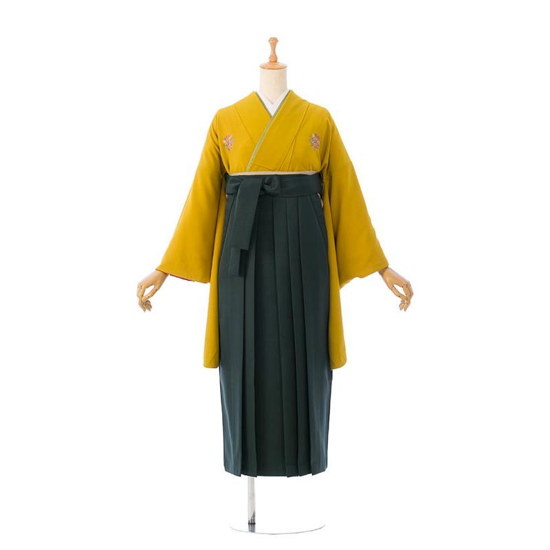 レンタル着物|卒業袴|148〜153cm|卒業式袴セットレンタル(からし系